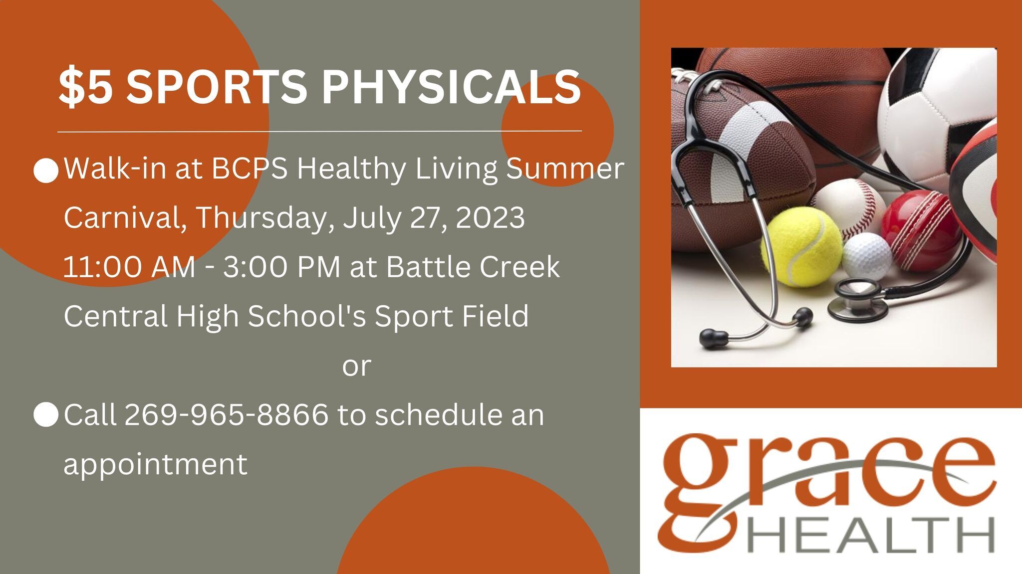 Grace Health Sports Physical Flyer